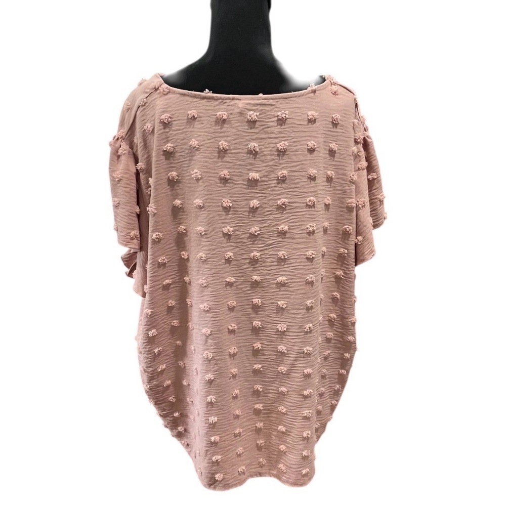 In’voland Light Mauve Swiss Dot Top Size 22W Plus Short Sleeve - Picture 2 of 6